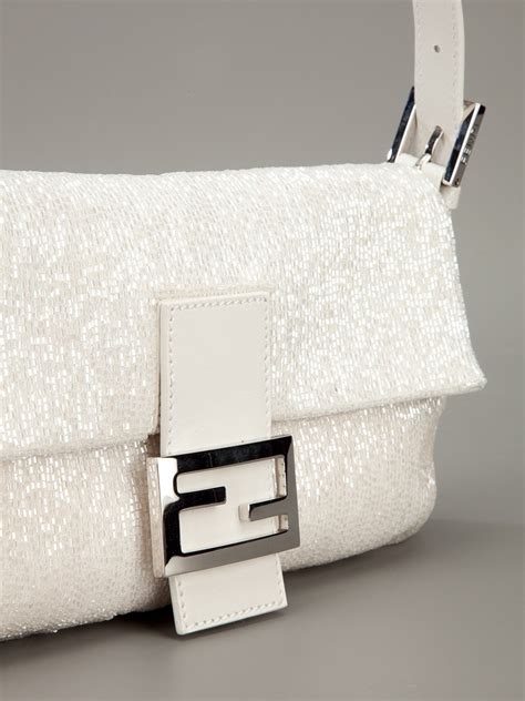 fendi white baguette.